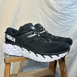 HOKA men’s sz 12 black white Gaviota 4 shoes trainers sneakers workout running